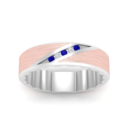 Brush Finish 2 Tone Promise Ring Fascinating Diamonds