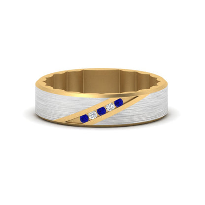 Brush Finish 2 Tone Promise Ring Fascinating Diamonds