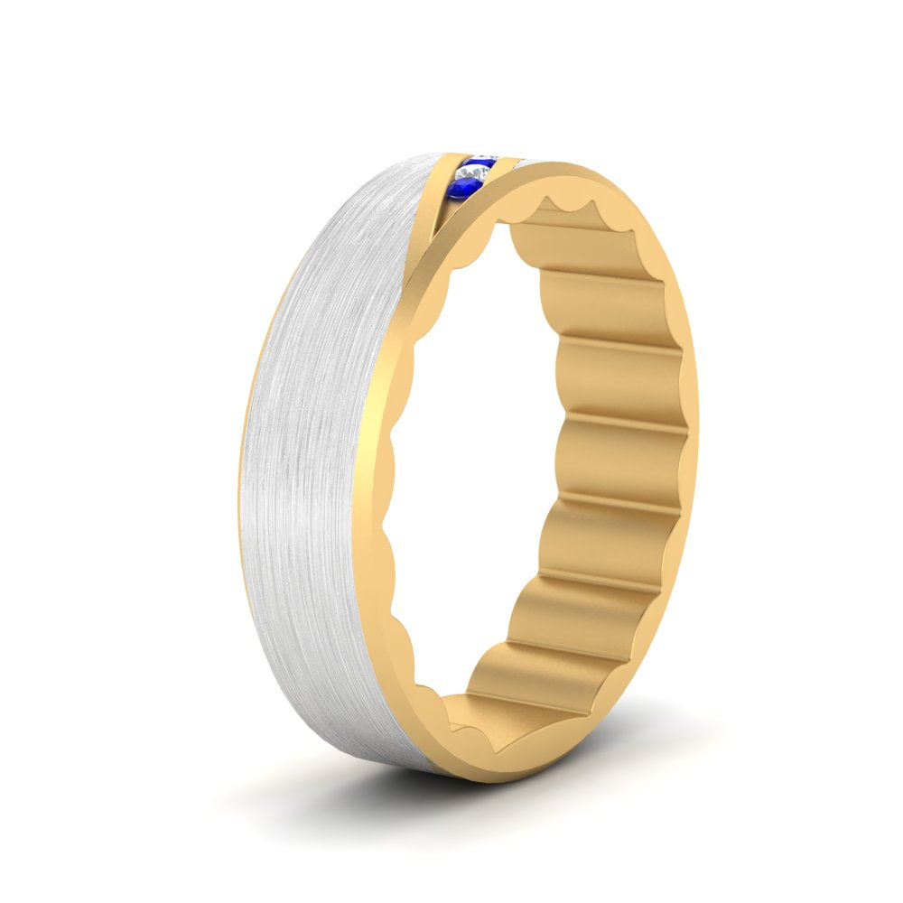 Brush Finish 2 Tone Promise Ring Fascinating Diamonds