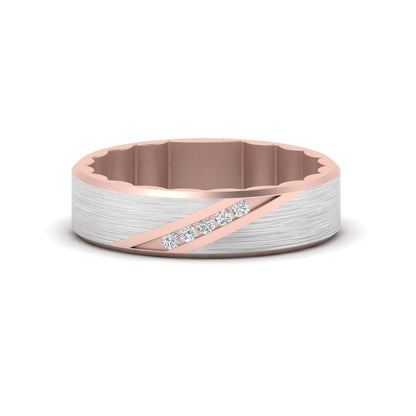 Brush Finish 2 Tone Promise Ring Fascinating Diamonds