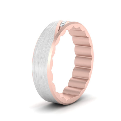 Brush Finish 2 Tone Promise Ring Fascinating Diamonds