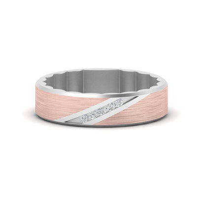 Brush Finish 2 Tone Promise Ring Fascinating Diamonds