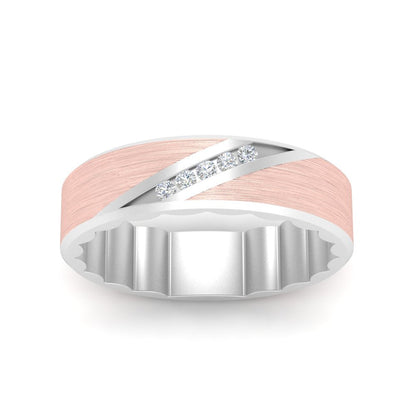 Brush Finish 2 Tone Promise Ring Fascinating Diamonds