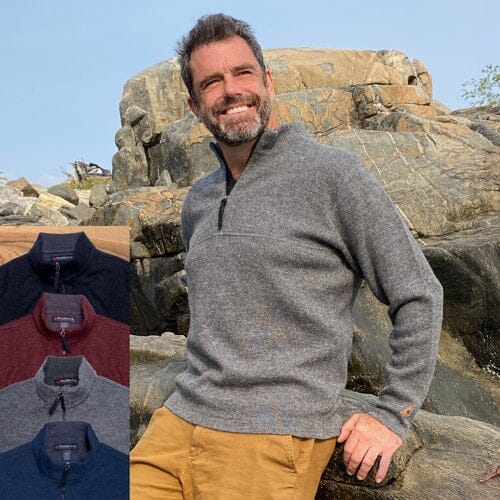 Men's Bucksport Half-Zip Alpaca Pullover Purely Alpaca