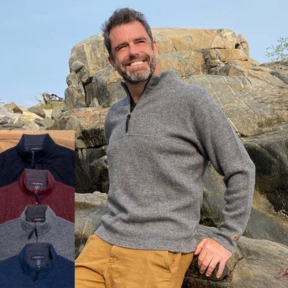 Men's Bucksport Half-Zip Alpaca Pullover Purely Alpaca