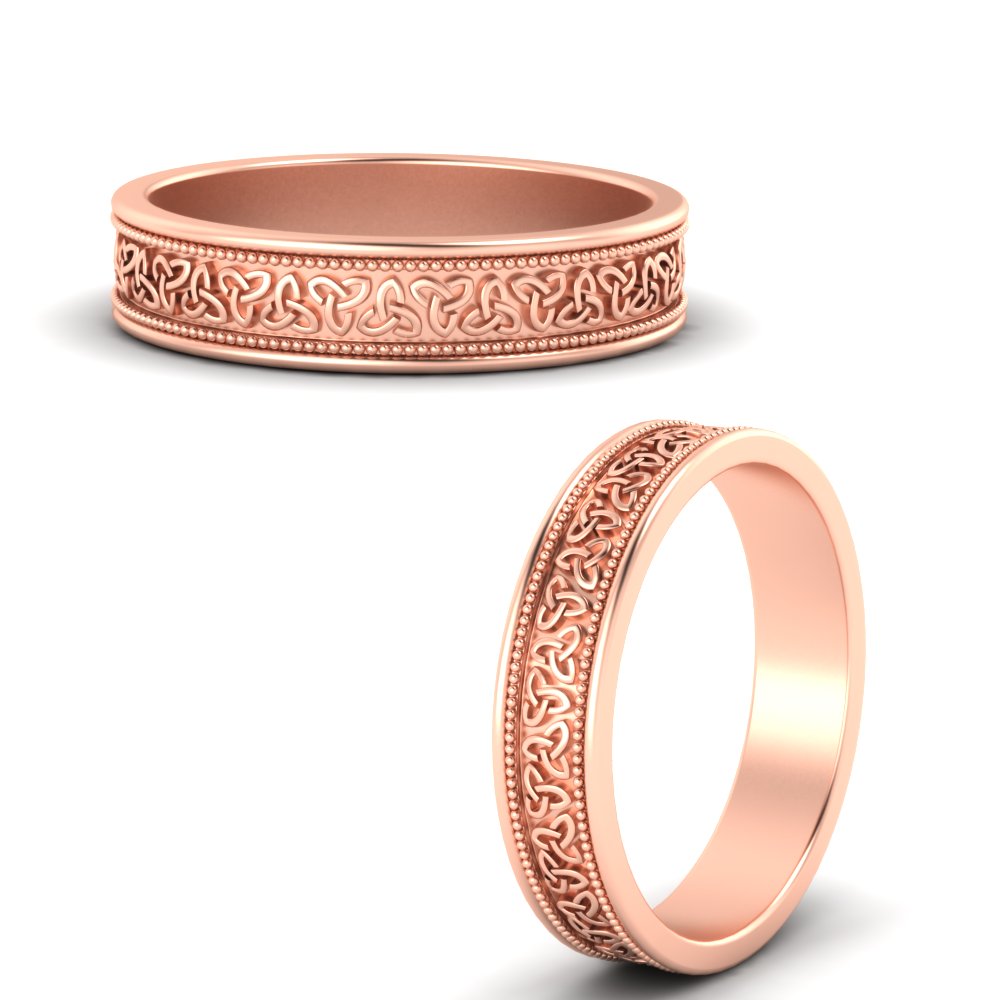 Celtic Mens Gold Band Rings Fascinating Diamonds