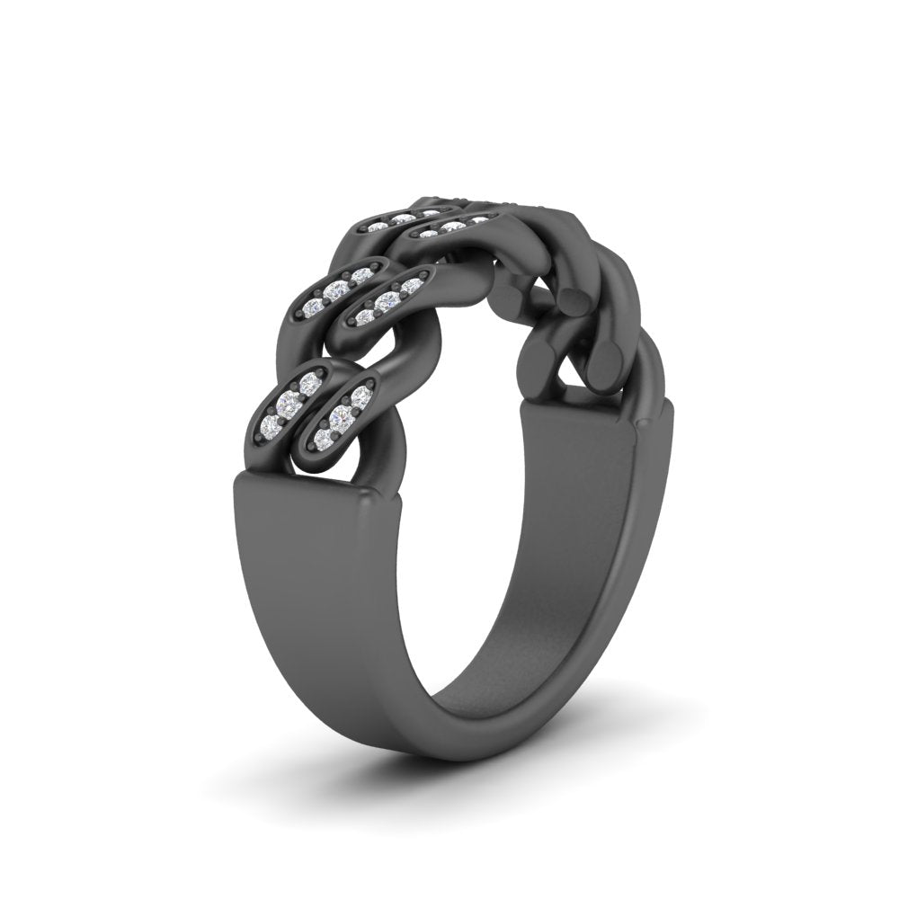 Mens Cuban Link Diamond Wedding Ring Fascinating Diamonds