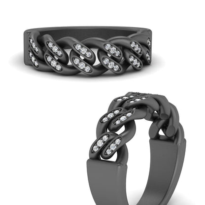 Mens Cuban Link Diamond Wedding Ring Fascinating Diamonds