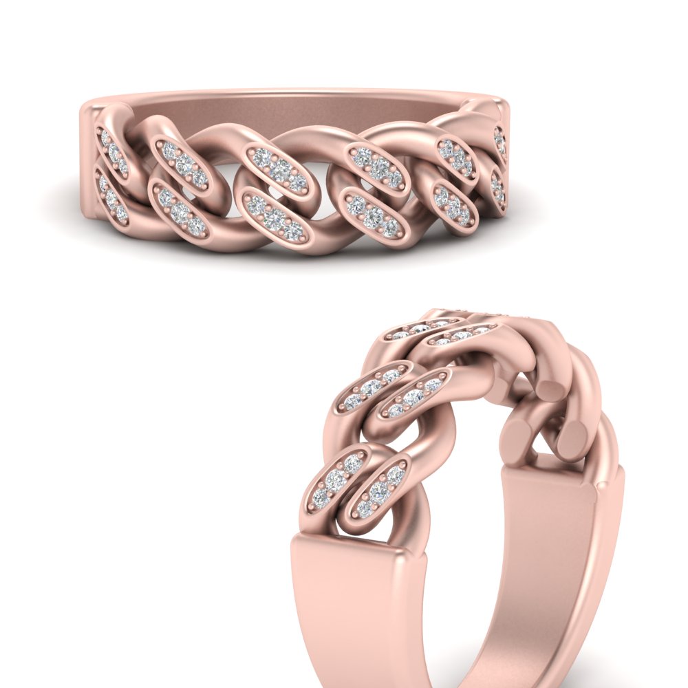 Mens Cuban Link Diamond Wedding Ring Fascinating Diamonds