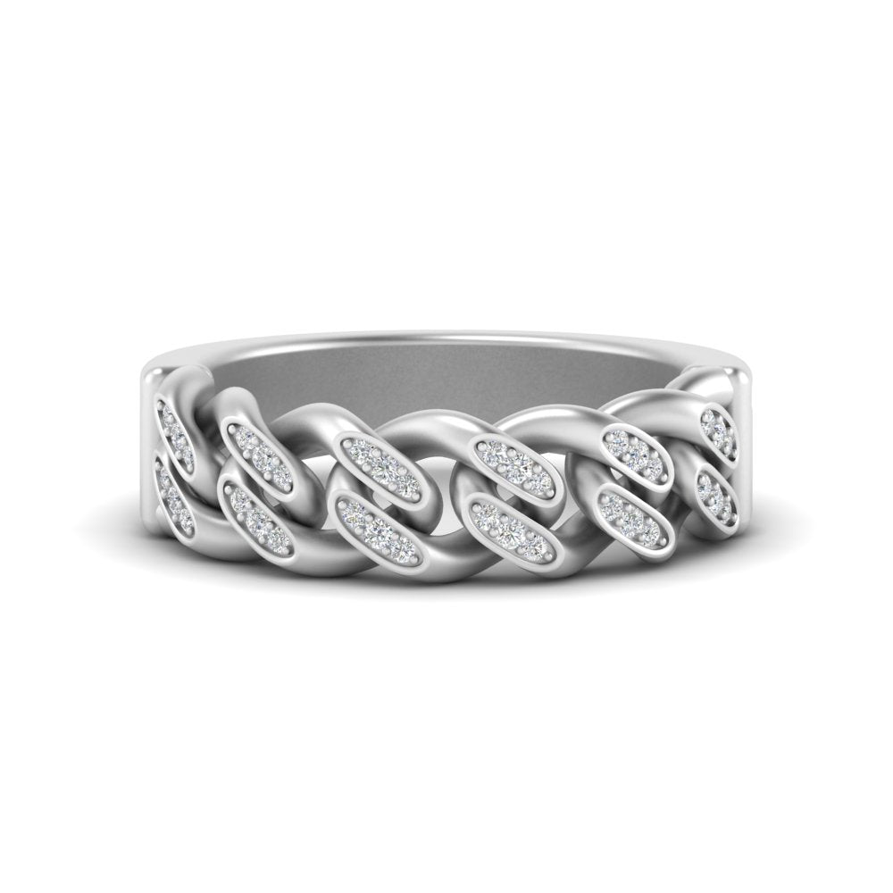 Mens Cuban Link Diamond Wedding Ring Fascinating Diamonds