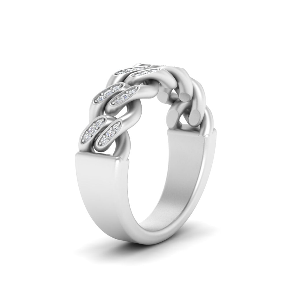 Mens Cuban Link Diamond Wedding Ring Fascinating Diamonds