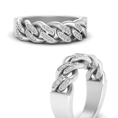 Mens Cuban Link Diamond Wedding Ring Fascinating Diamonds