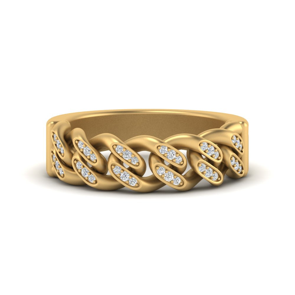 Mens Cuban Link Diamond Wedding Ring Fascinating Diamonds