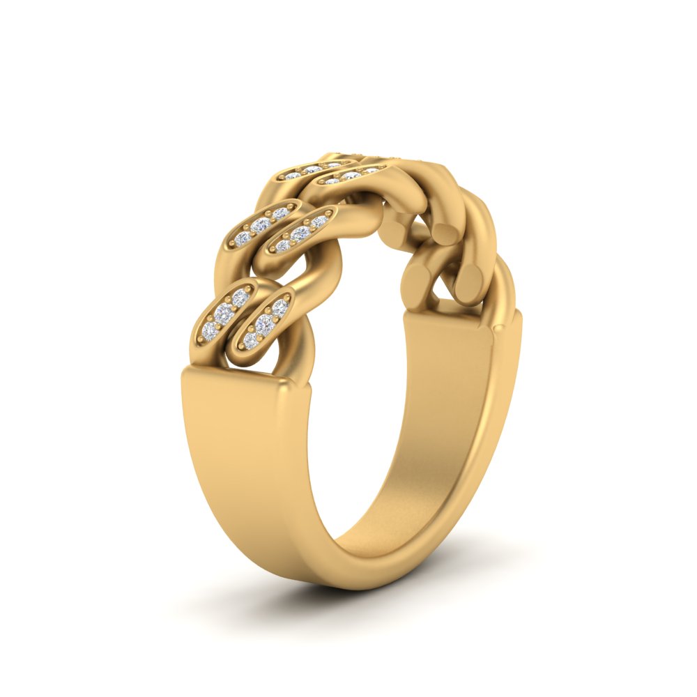 Mens Cuban Link Diamond Wedding Ring Fascinating Diamonds