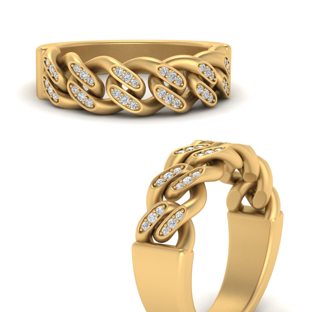 Mens Cuban Link Diamond Wedding Ring Fascinating Diamonds