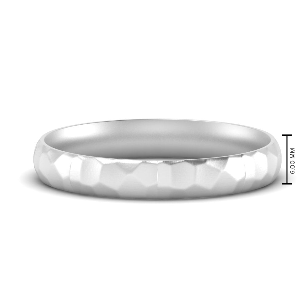 Mens Hammered Comfort Fit Wedding Band Fascinating Diamonds