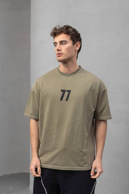 Men's Oversize '77' Graphic T-Shirt Withinblack