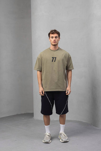 Men's Oversize '77' Graphic T-Shirt Withinblack