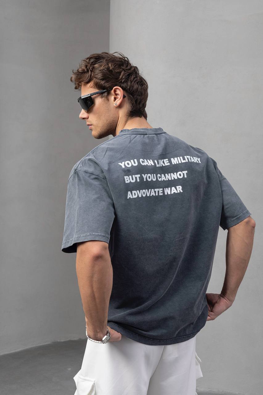 Men's Oversize 'ARMY' Graphic T-Shirt – Anti-War Statement Tee Withinblack