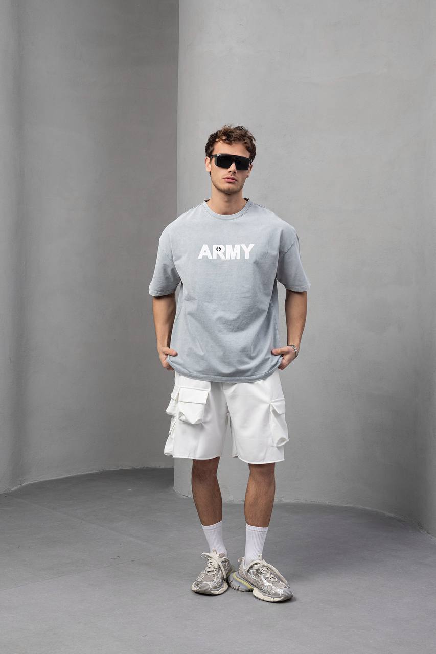 Men's Oversize 'ARMY' Graphic T-Shirt – Anti-War Statement Tee Withinblack