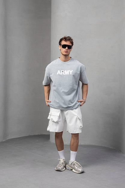 Men's Oversize 'ARMY' Graphic T-Shirt – Anti-War Statement Tee Withinblack