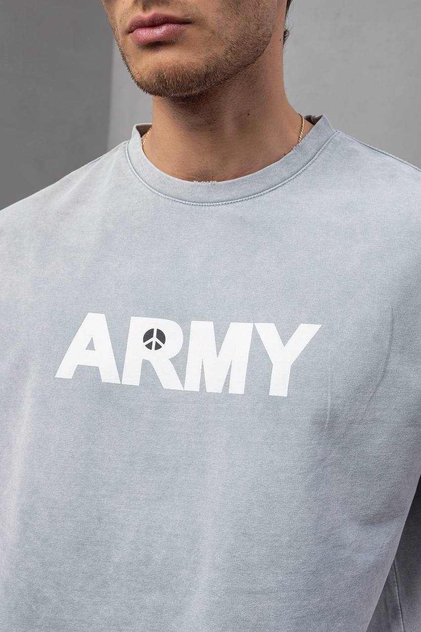Men's Oversize 'ARMY' Graphic T-Shirt – Anti-War Statement Tee Withinblack