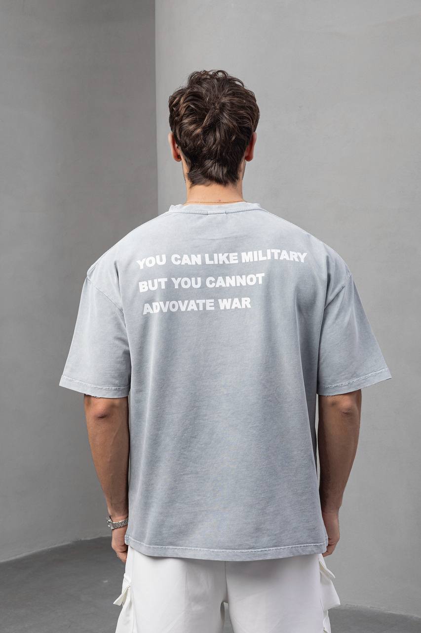 Men's Oversize 'ARMY' Graphic T-Shirt – Anti-War Statement Tee Withinblack