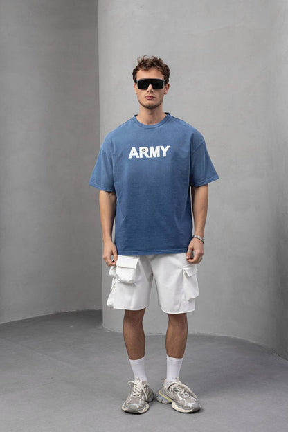 Men's Oversize 'ARMY' Graphic T-Shirt – Anti-War Statement Tee Withinblack