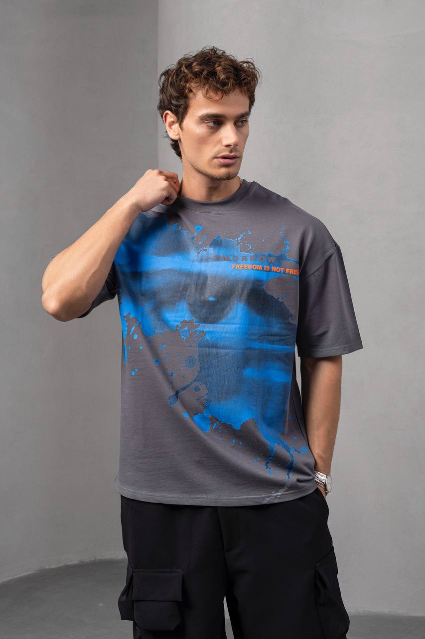 Men's Oversize Graphic T-Shirt – '2MORROW FREEDOM' Withinblack