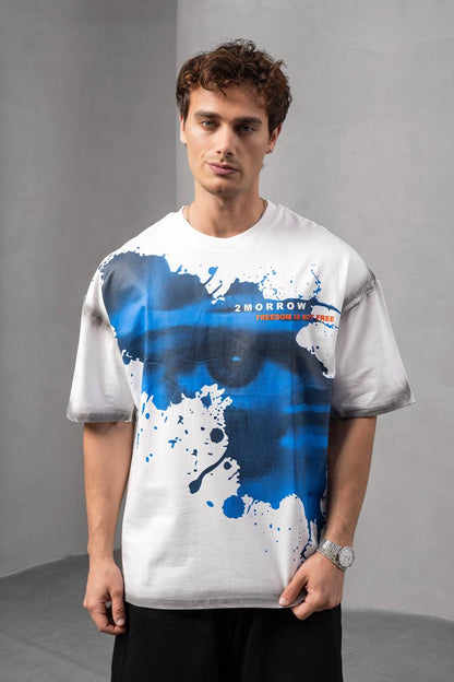 Men's Oversize Graphic T-Shirt – '2MORROW FREEDOM' Withinblack
