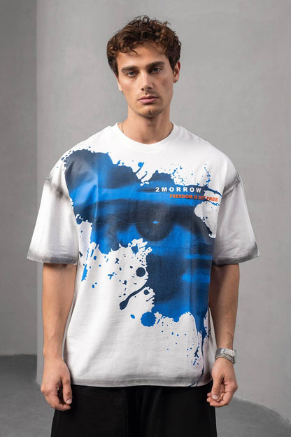 Men's Oversize Graphic T-Shirt – '2MORROW FREEDOM' Withinblack