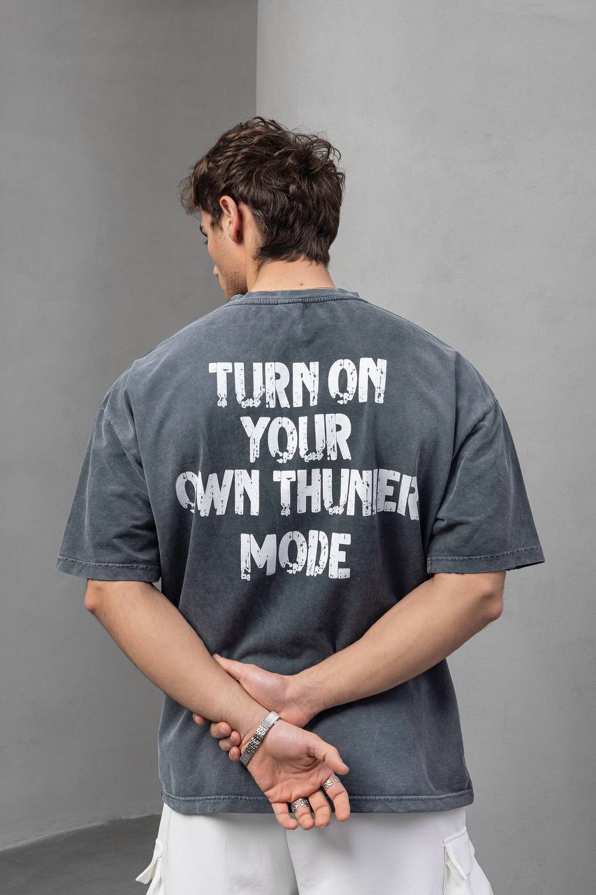 Men's Oversize Graphic T-Shirt – Thunder Mode Withinblack