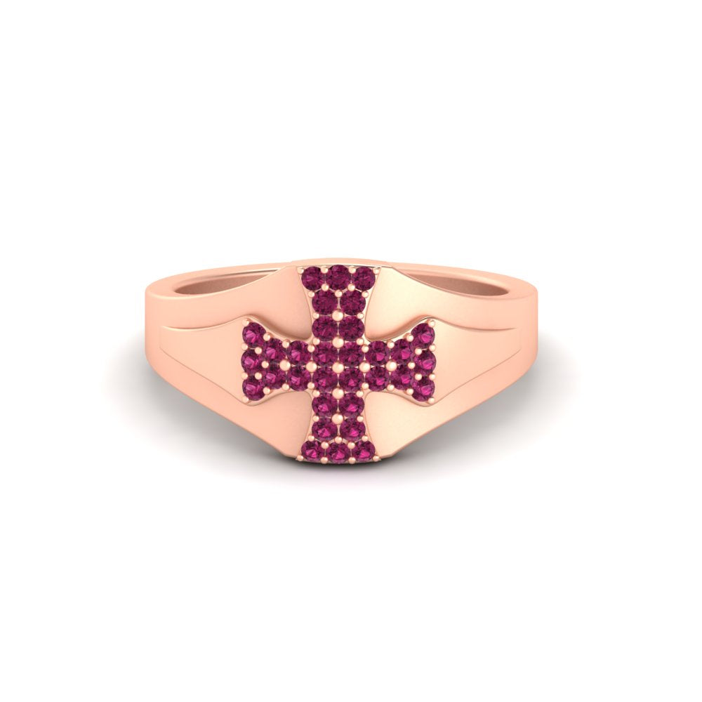 Mens Cross Gemstone Engagement Ring Fascinating Diamonds