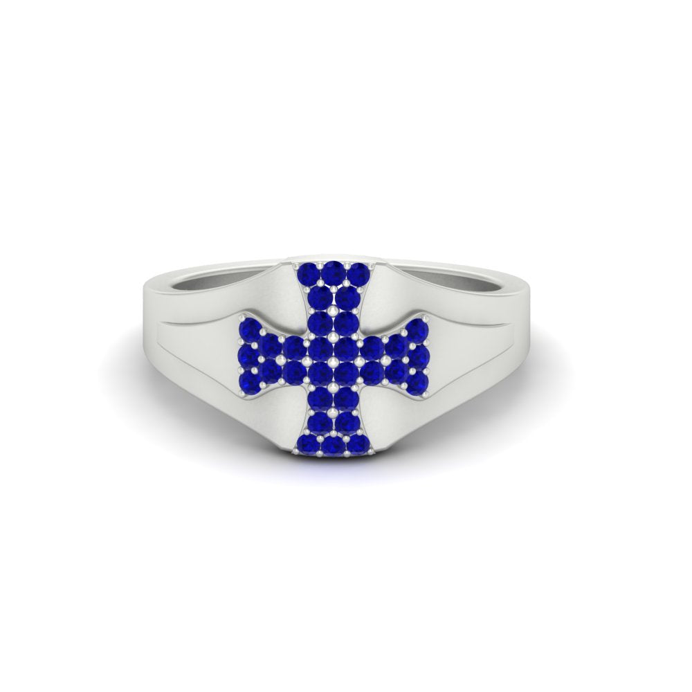 Mens Cross Gemstone Engagement Ring Fascinating Diamonds