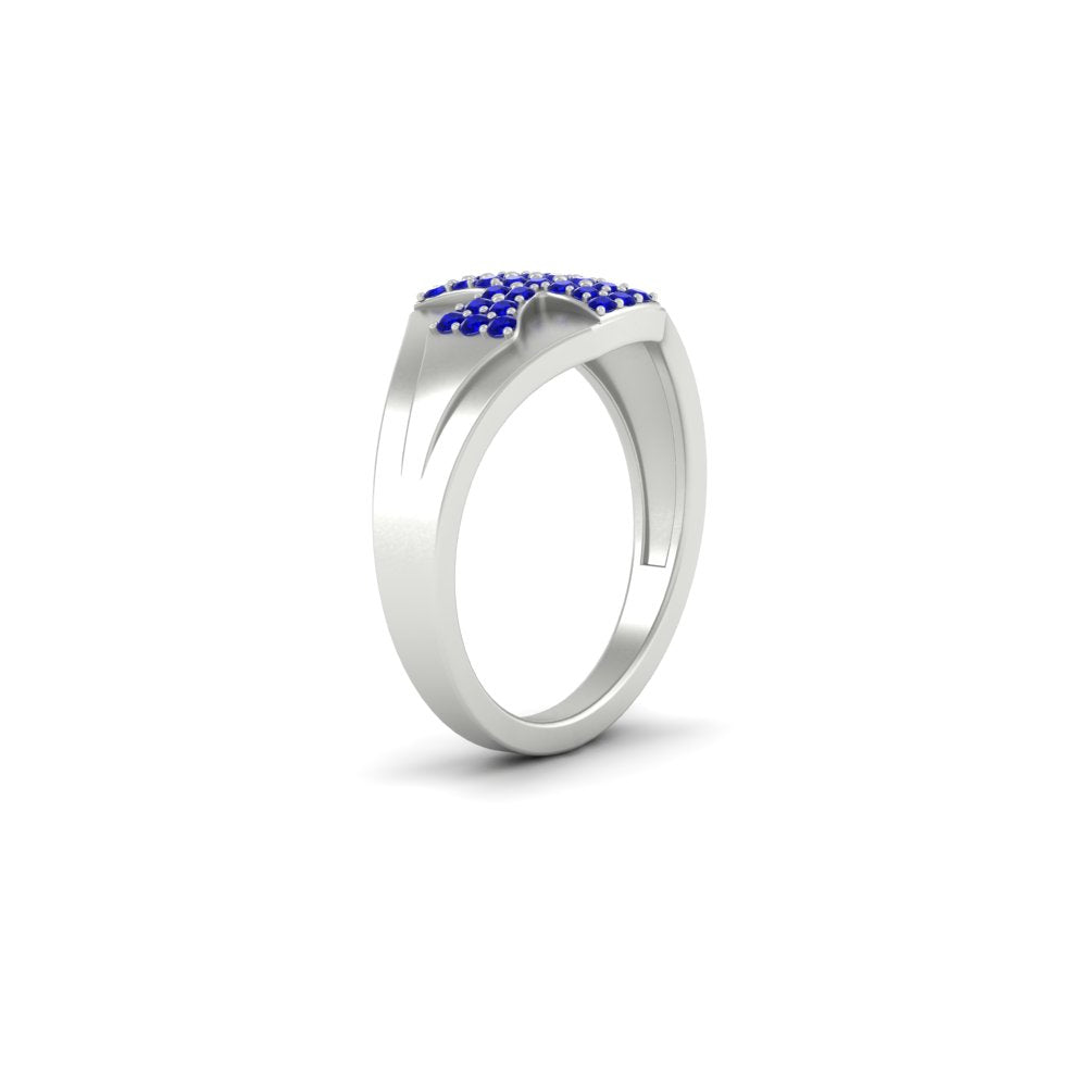 Mens Cross Gemstone Engagement Ring Fascinating Diamonds