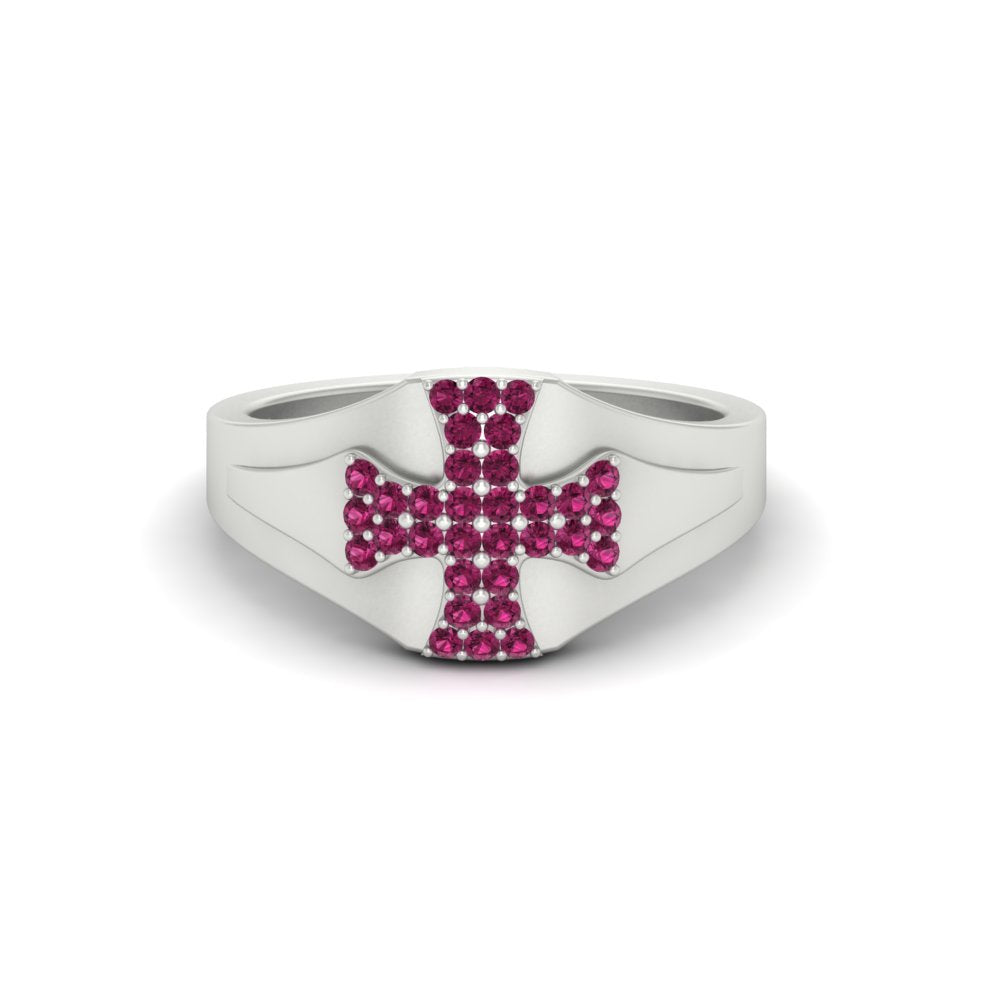 Mens Cross Gemstone Engagement Ring Fascinating Diamonds