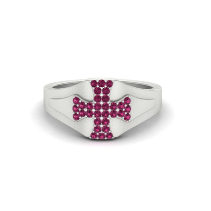 Mens Cross Gemstone Engagement Ring Fascinating Diamonds