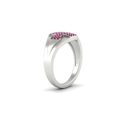 Mens Cross Gemstone Engagement Ring Fascinating Diamonds