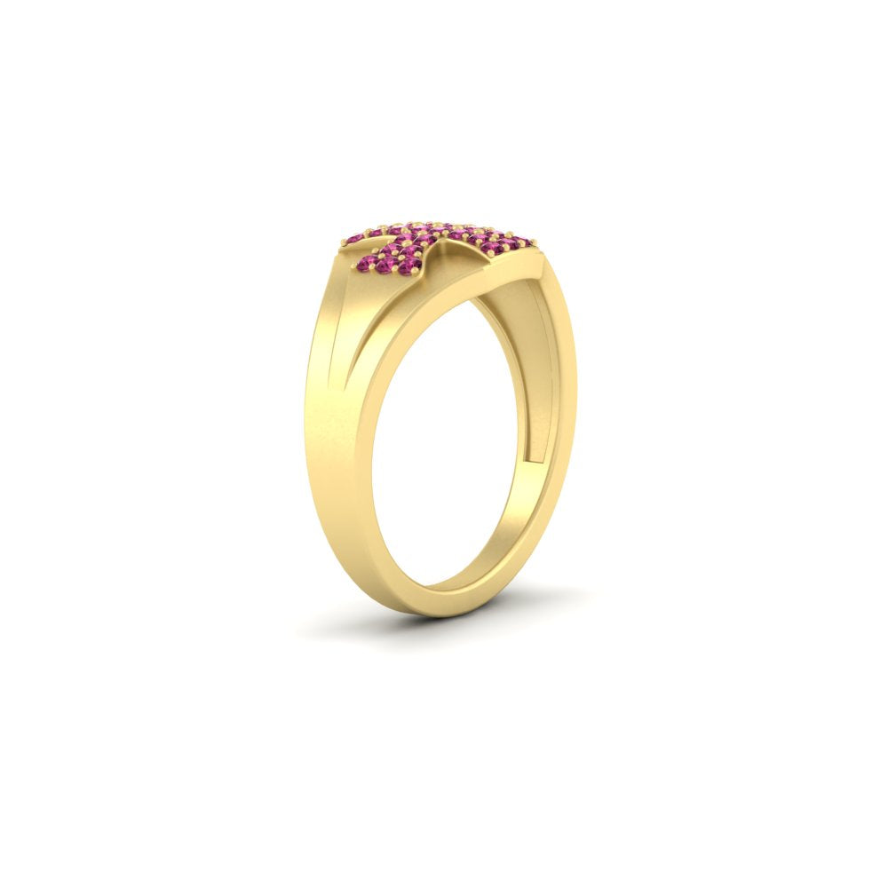 Mens Cross Gemstone Engagement Ring Fascinating Diamonds