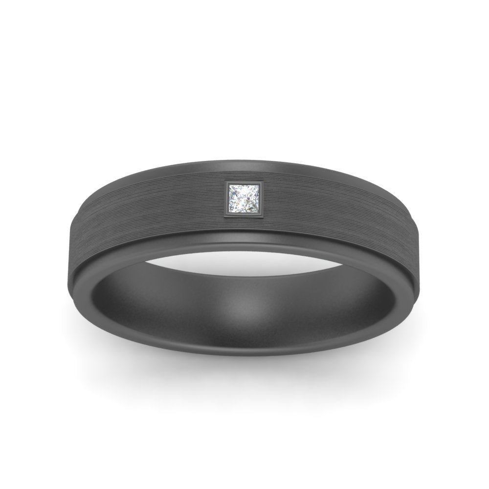 Mens Princess Cut 2 Tone Band Fascinating Diamonds
