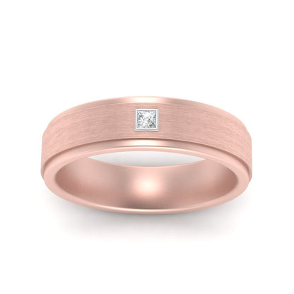 Mens Princess Cut 2 Tone Band Fascinating Diamonds