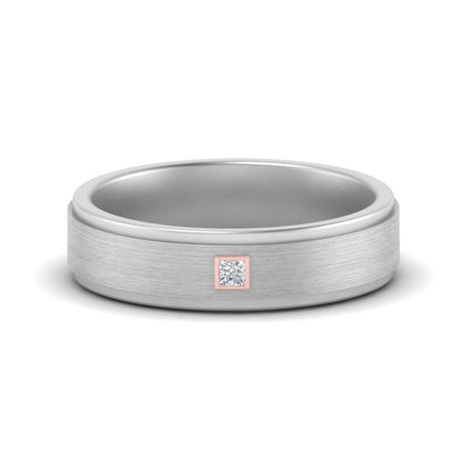 Mens Princess Cut 2 Tone Band Fascinating Diamonds