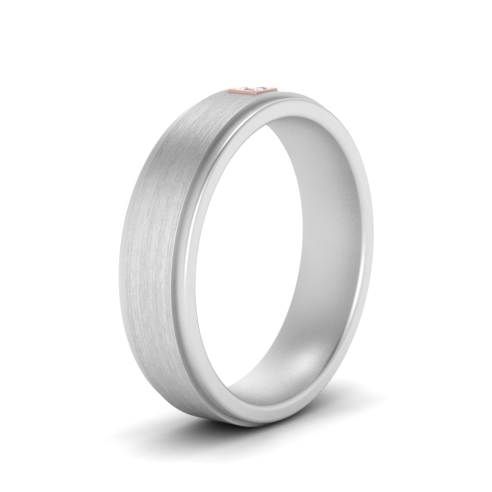 Mens Princess Cut 2 Tone Band Fascinating Diamonds