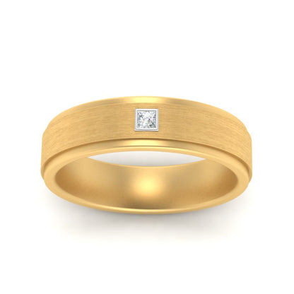 Mens Princess Cut 2 Tone Band Fascinating Diamonds