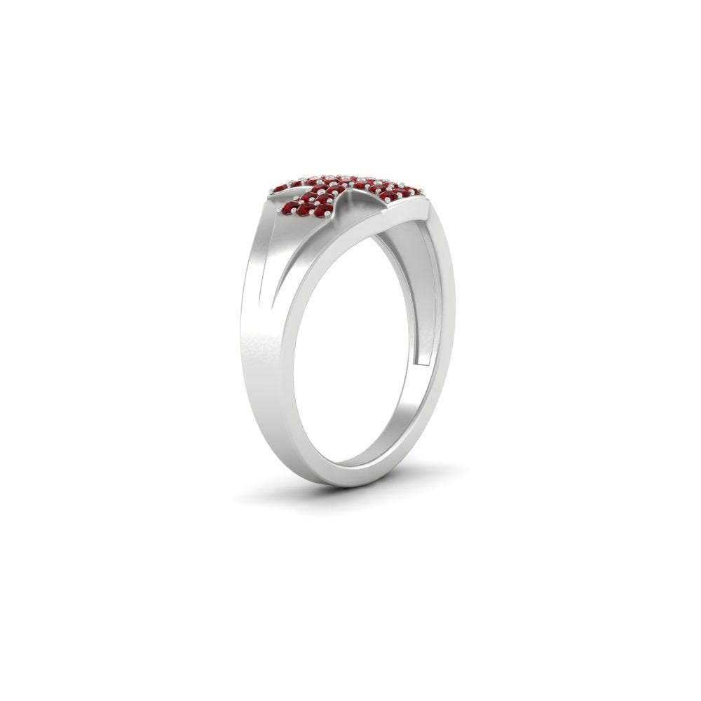 Mens Cross Gemstone Engagement Ring Fascinating Diamonds