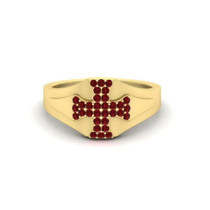 Mens Cross Gemstone Engagement Ring Fascinating Diamonds
