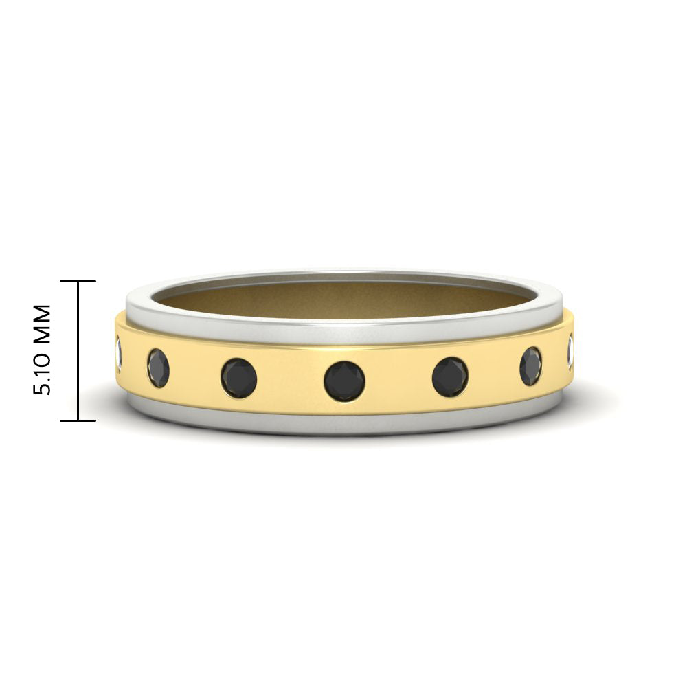 Mens Two Tone Bezel Stone Wedding Ring Fascinating Diamonds