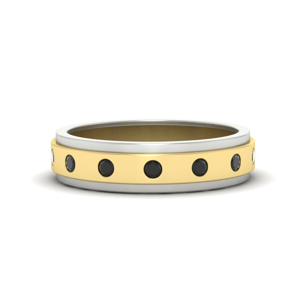 Mens Two Tone Bezel Stone Wedding Ring Fascinating Diamonds