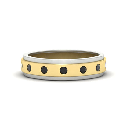 Mens Two Tone Bezel Stone Wedding Ring Fascinating Diamonds