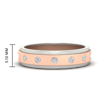 Mens Two Tone Bezel Stone Wedding Ring Fascinating Diamonds